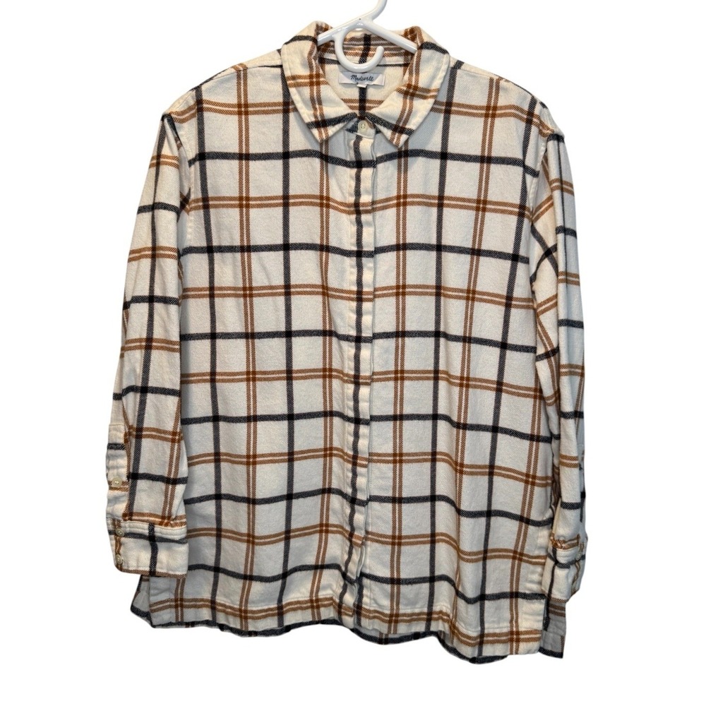 Madewell Womens Classic Plaid Button Front Shirt Flannel M Cozy Outdoor Nature